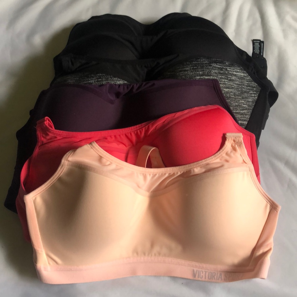 6 Victoria secret sports bras. Maximum support.